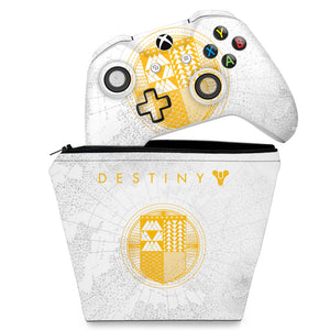 KIT Capa Case e Skin Anti-Rage Xbox One Slim X Controle - Destiny Limited Edition