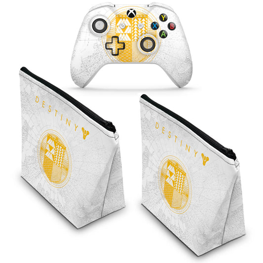 KIT Capa Case e Skin Anti-Rage Xbox One Slim X Controle - Destiny Limited Edition