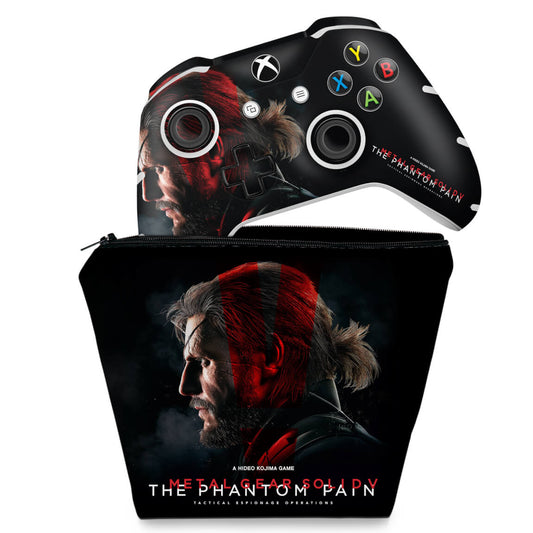 KIT Capa Case e Skin Anti-Rage Xbox One Slim X Controle - Metal Gear Solid 5: The Phantom Pain