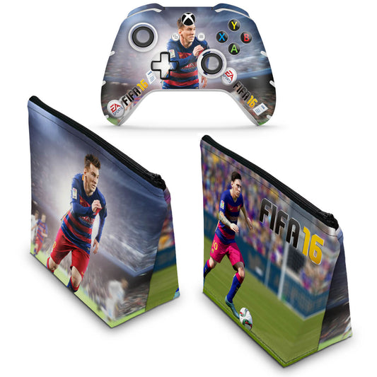 KIT Capa Case e Skin Anti-Rage Xbox One Slim X Controle - FIFA 16