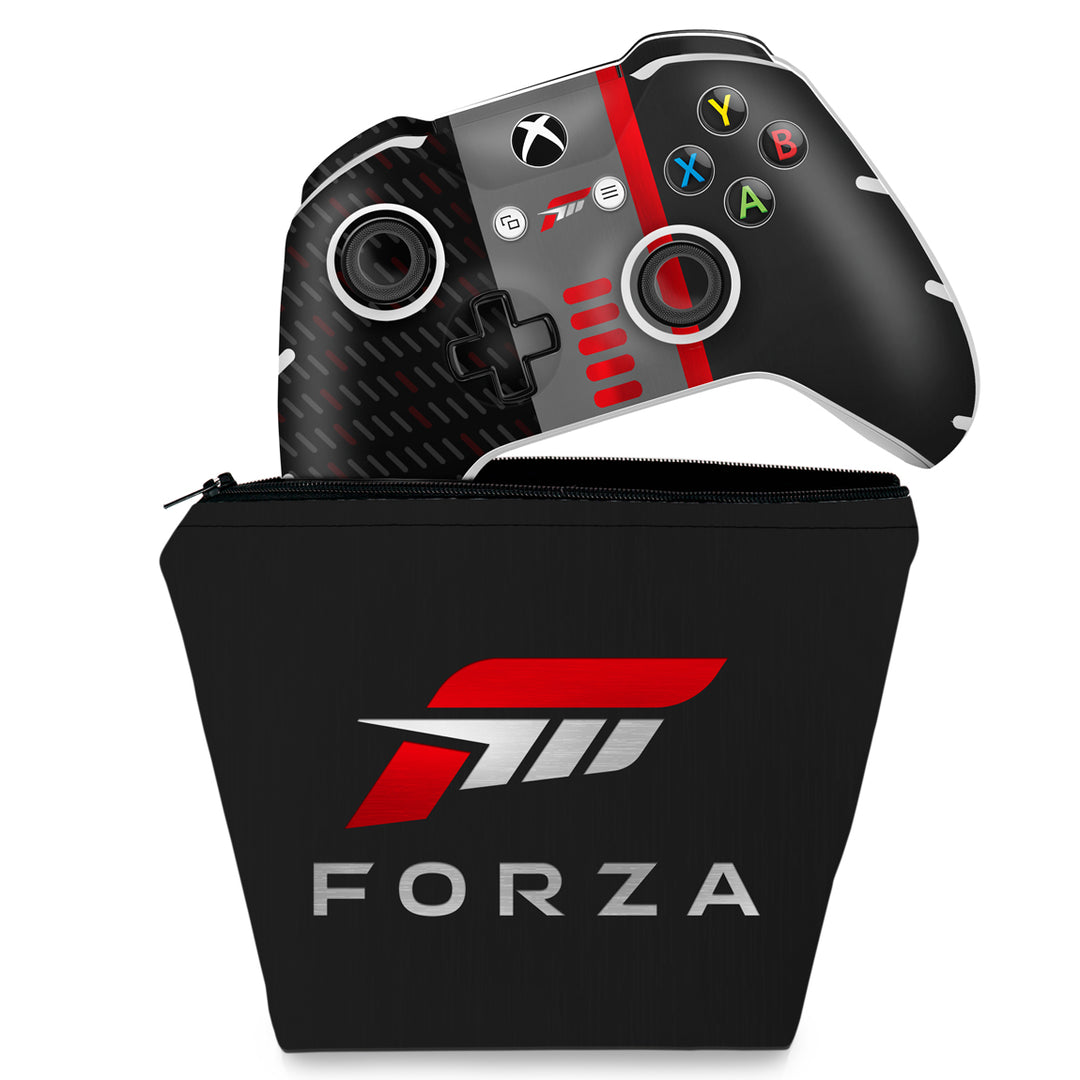 KIT Capa Case e Skin Anti-Rage Xbox One Slim X Controle - Forza Motorsport