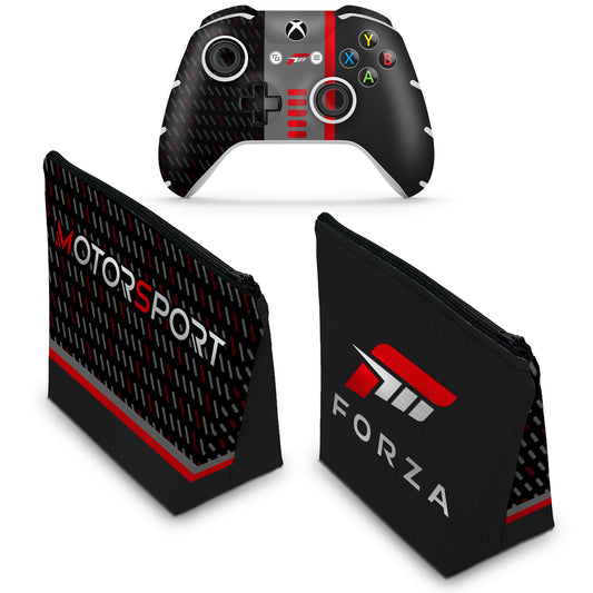 KIT Capa Case e Skin Anti-Rage Xbox One Slim X Controle - Forza Motorsport