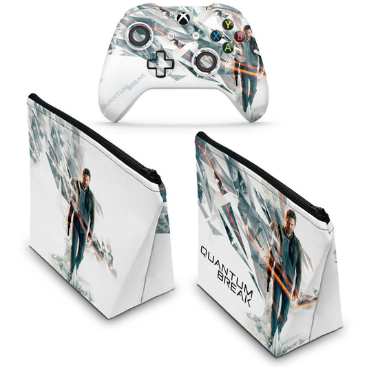 KIT Capa Case e Skin Anti-Rage Xbox One Slim X Controle - Quantum Break