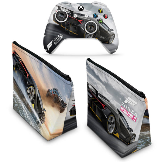 KIT Capa Case e Skin Anti-Rage Xbox One Slim X Controle - Forza Horizon 3