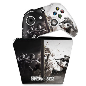 KIT Capa Case e Skin Anti-Rage Xbox One Slim X Controle - Tom Clancy's Rainbow Six Siege