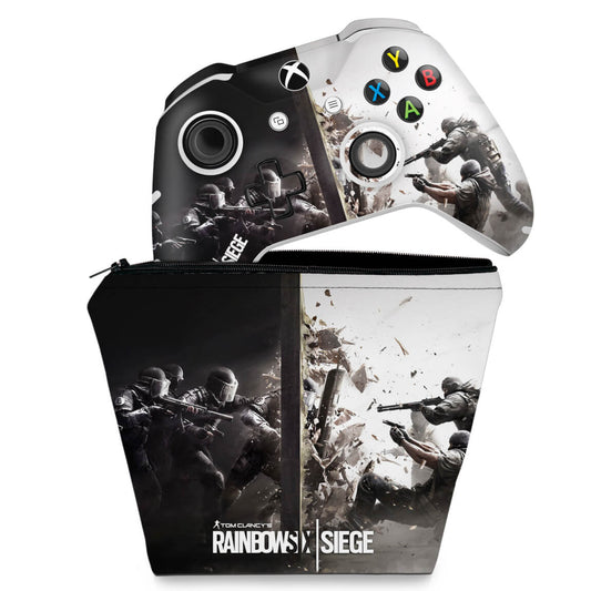 KIT Capa Case e Skin Anti-Rage Xbox One Slim X Controle - Tom Clancy's Rainbow Six Siege