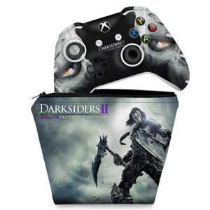 KIT Capa Case e Skin Anti-Rage Xbox One Slim X Controle - Darksiders 2 Deathinitive Edition