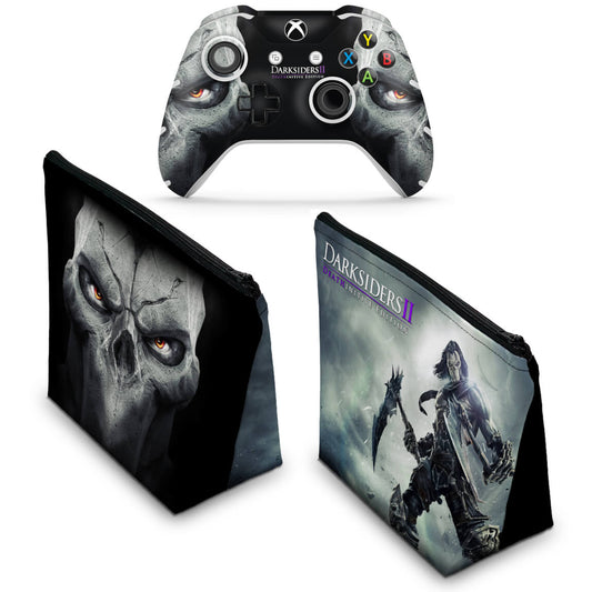 KIT Capa Case e Skin Anti-Rage Xbox One Slim X Controle - Darksiders 2 Deathinitive Edition