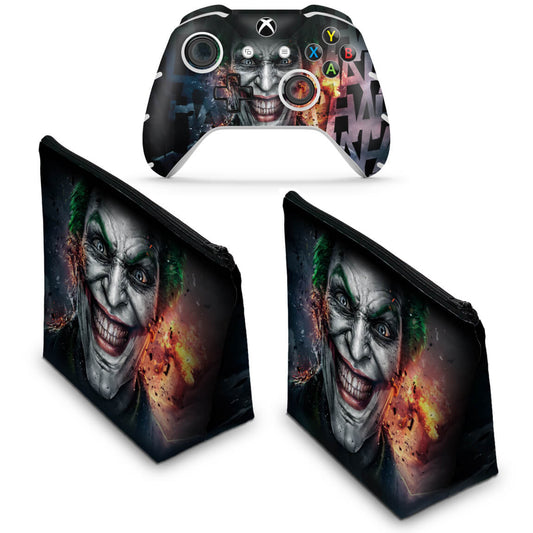 KIT Capa Case e Skin Anti-Rage Xbox One Slim X Controle - Coringa - Joker #A