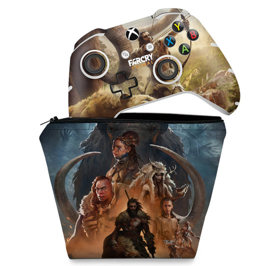 KIT Capa Case e Skin Anti-Rage Xbox One Slim X Controle - Far Cry Primal