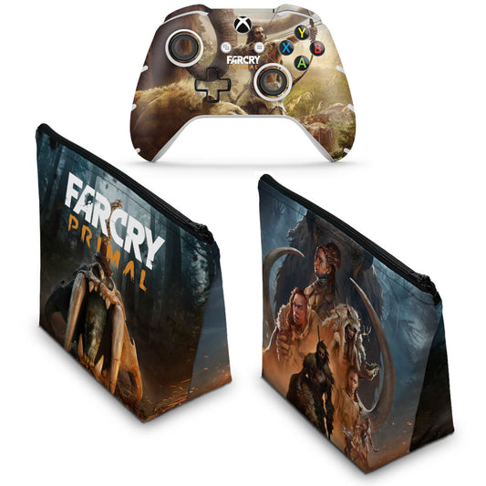 KIT Capa Case e Skin Anti-Rage Xbox One Slim X Controle - Far Cry Primal