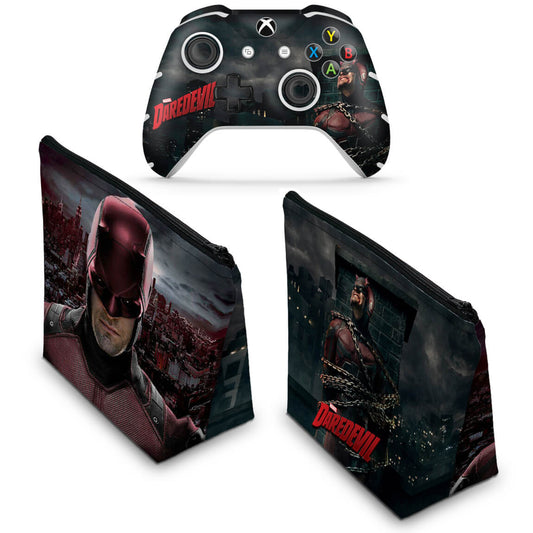 KIT Capa Case e Skin Anti-Rage Xbox One Slim X Controle - Daredevil Demolidor