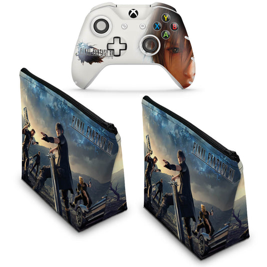 KIT Capa Case e Skin Anti-Rage Xbox One Slim X Controle - Final Fantasy XV #B