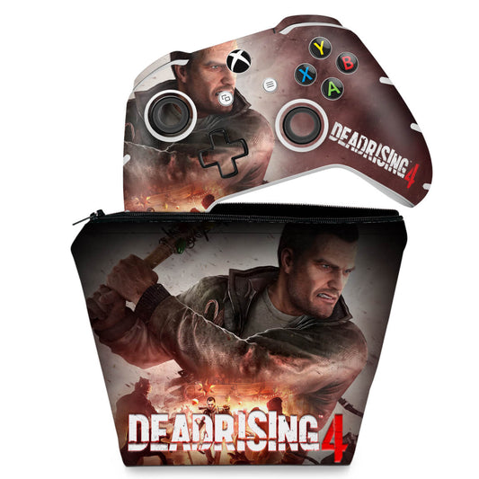 KIT Capa Case e Skin Anti-Rage Xbox One Slim X Controle - Dead Rising 4