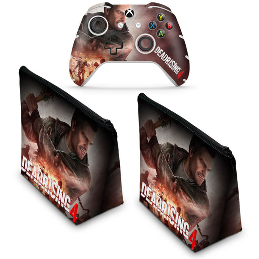 KIT Capa Case e Skin Anti-Rage Xbox One Slim X Controle - Dead Rising 4