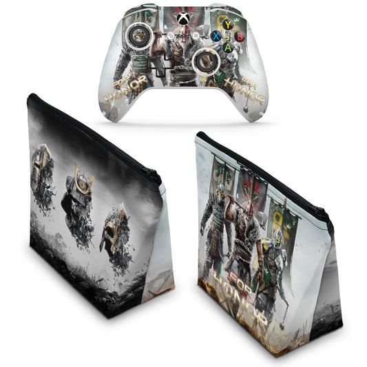 KIT Capa Case e Skin Anti-Rage Xbox One Slim X Controle - For Honor