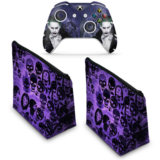 KIT Capa Case e Skin Anti-Rage Xbox One Slim X Controle - Esquadrão Suicida #D