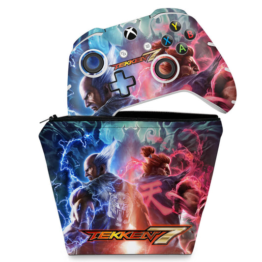 KIT Capa Case e Skin Anti-Rage Xbox One Slim X Controle - Tekken 7