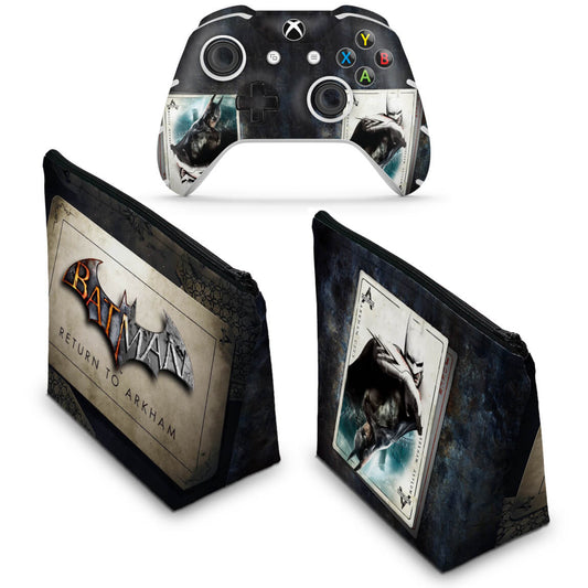 KIT Capa Case e Skin Anti-Rage Xbox One Slim X Controle - Batman Return to Arkham