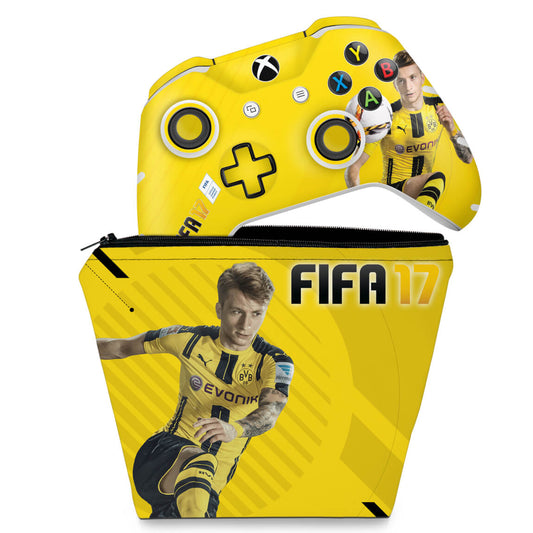 KIT Capa Case e Skin Anti-Rage Xbox One Slim X Controle - FIFA 17