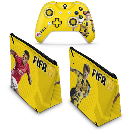 KIT Capa Case e Skin Anti-Rage Xbox One Slim X Controle - FIFA 17