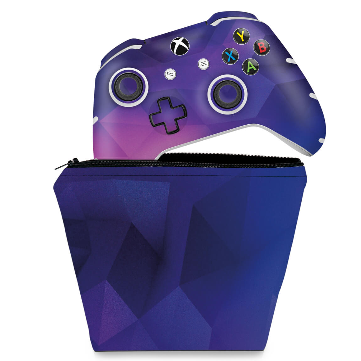 KIT Capa Case e Skin Anti-Rage Xbox One Slim X Controle - Abstrata #1