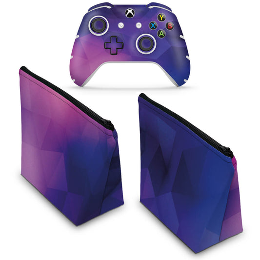 KIT Capa Case e Skin Anti-Rage Xbox One Slim X Controle - Abstrata #1