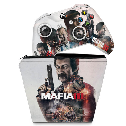 KIT Capa Case e Skin Anti-Rage Xbox One Slim X Controle - Mafia 3