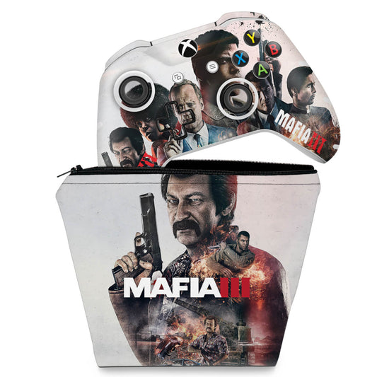 KIT Capa Case e Skin Anti-Rage Xbox One Slim X Controle - Mafia 3