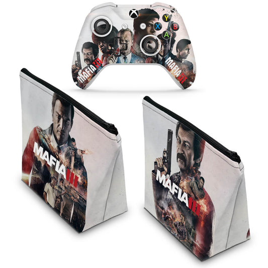 KIT Capa Case e Skin Anti-Rage Xbox One Slim X Controle - Mafia 3