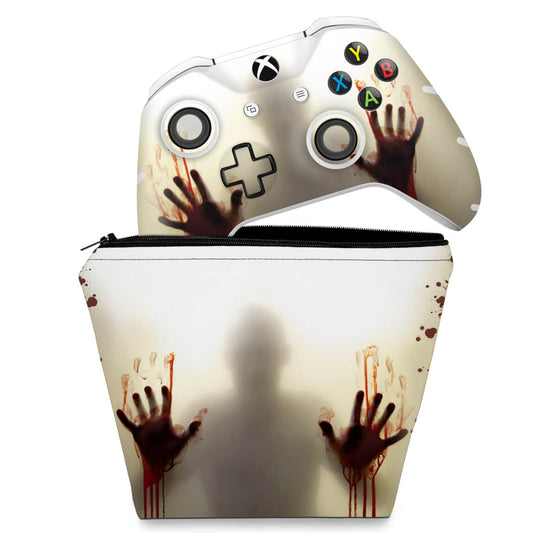 KIT Capa Case e Skin Anti-Rage Xbox One Slim X Controle - Fear The Walking Dead