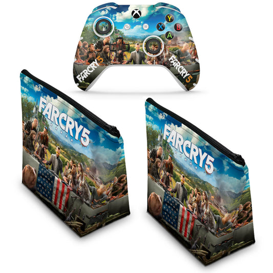 KIT Capa Case e Skin Anti-Rage Xbox One Slim X Controle - Far Cry 5