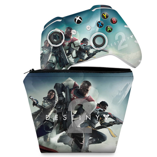 KIT Capa Case e Skin Anti-Rage Xbox One Slim X Controle - Destiny 2