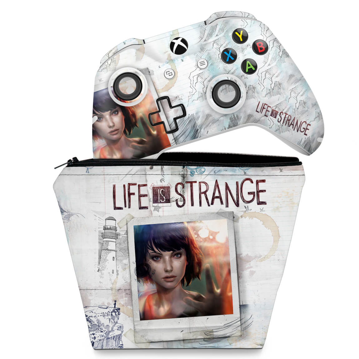 KIT Capa Case e Skin Anti-Rage Xbox One Slim X Controle - Life is Strange