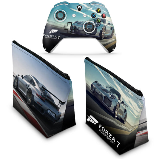 KIT Capa Case e Skin Anti-Rage Xbox One Slim X Controle - Forza Motorsport 7