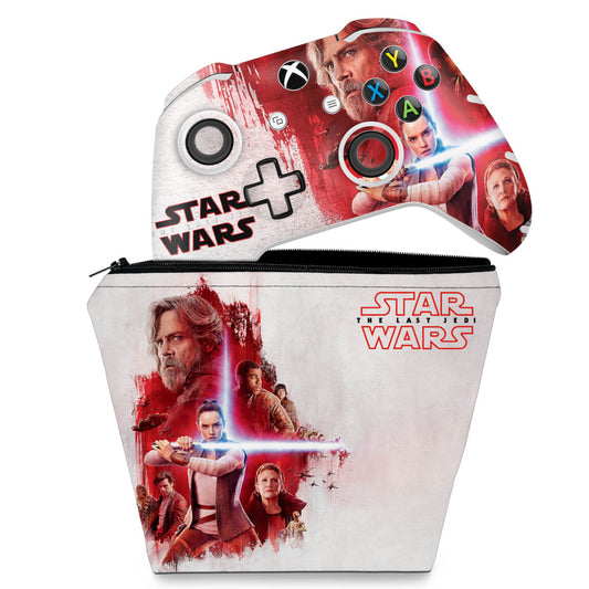 KIT Capa Case e Skin Anti-Rage Xbox One Slim X Controle - Star Wars The Last Jedi