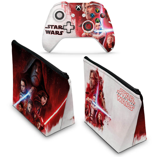 KIT Capa Case e Skin Anti-Rage Xbox One Slim X Controle - Star Wars The Last Jedi