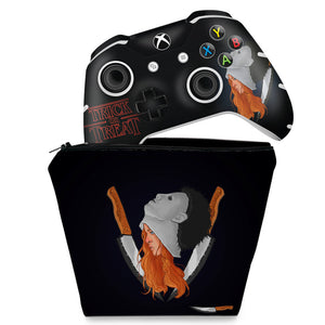 KIT Capa Case e Skin Anti-Rage Xbox One Slim X Controle - Stranger Things Max