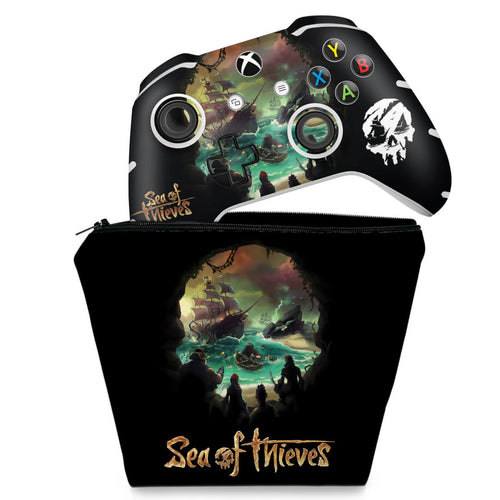 KIT Capa Case e Skin Anti-Rage Xbox One Slim X Controle - Sea Of Thieves