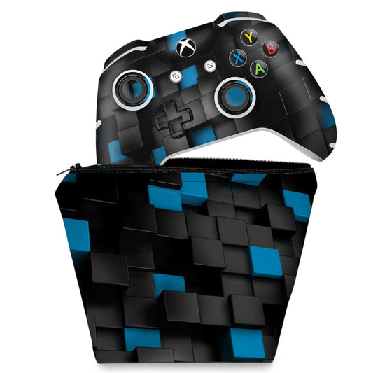 KIT Capa Case e Skin Anti-Rage Xbox One Slim X Controle - Cubo