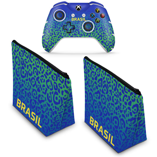 KIT Capa Case e Skin Anti-Rage Xbox One Slim X Controle - Brasil