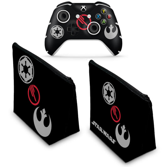 KIT Capa Case e Skin Anti-Rage Xbox One Slim X Controle - Star Wars Battlefront 2 Edition