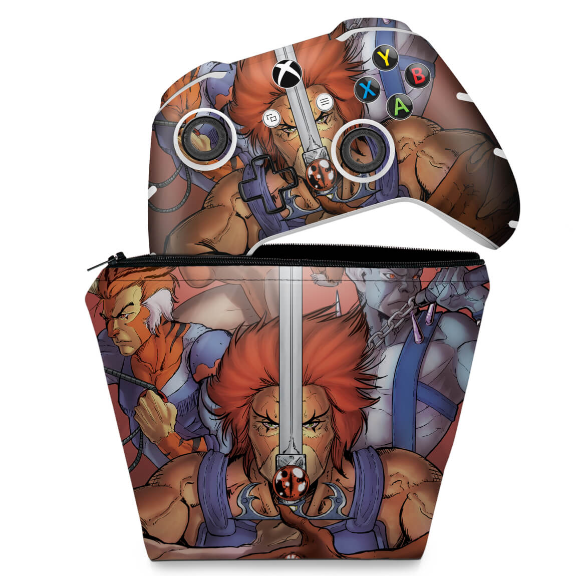 KIT Capa Case e Skin Anti-Rage Xbox One Slim X Controle - Thundercats