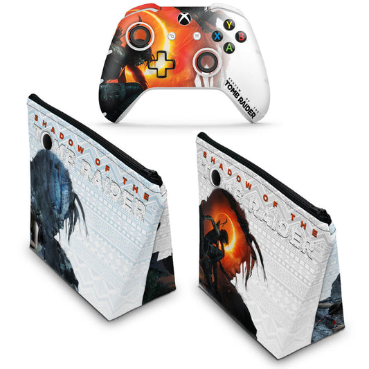 KIT Capa Case e Skin Anti-Rage Xbox One Slim X Controle - Shadow Of The Tomb Raider