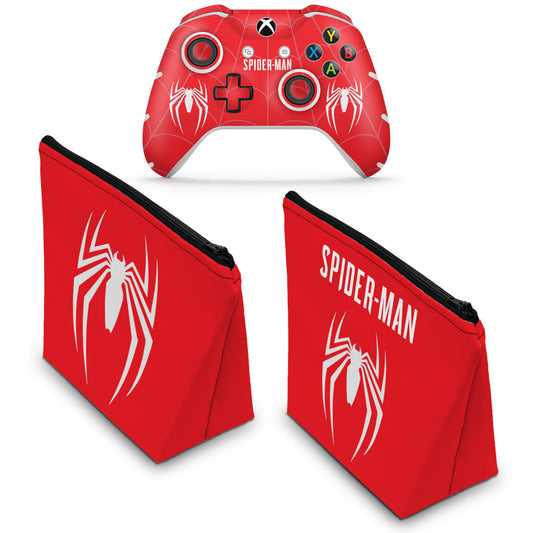 KIT Capa Case e Skin Anti-Rage Xbox One Slim X Controle - Spider-man Bundle