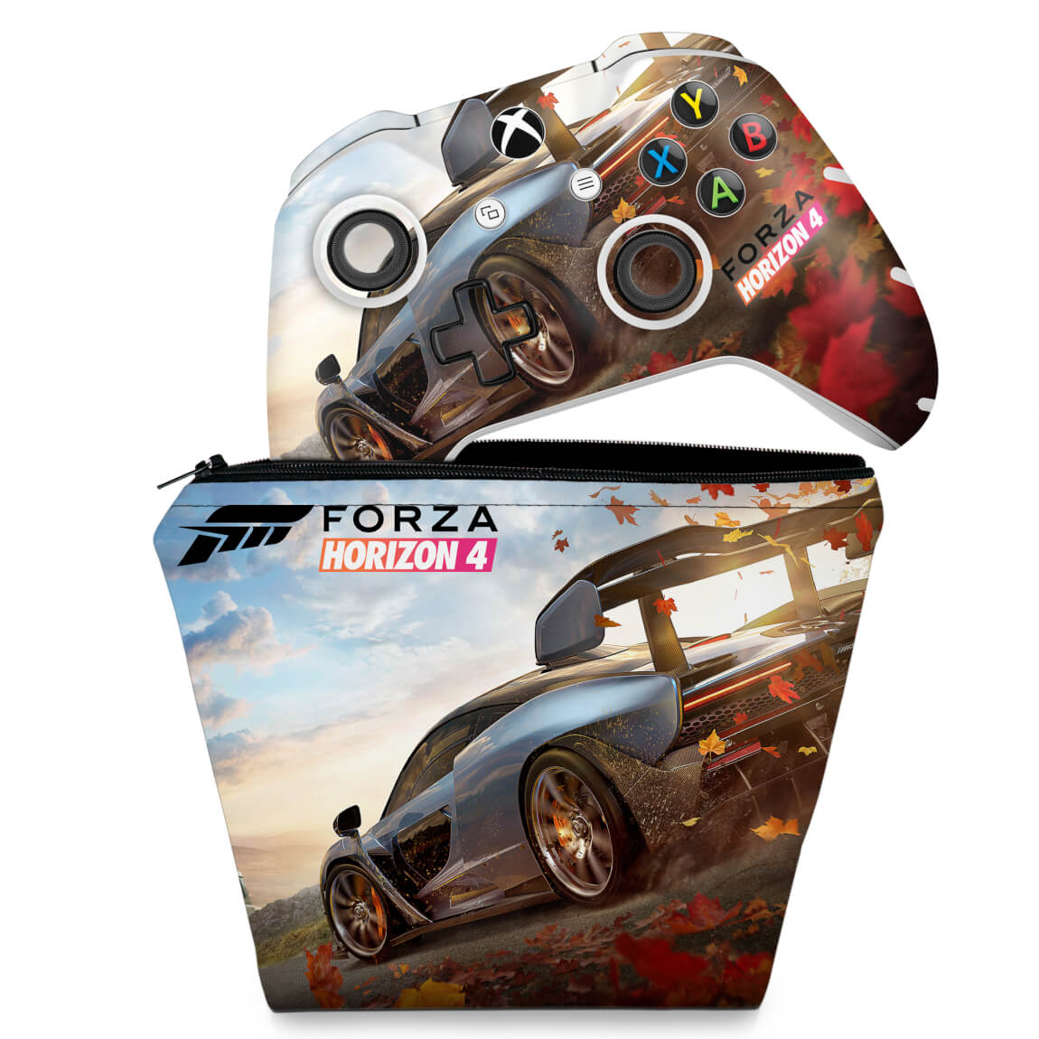 KIT Capa Case e Skin Anti-Rage Xbox One Slim X Controle - Forza Horizon 4