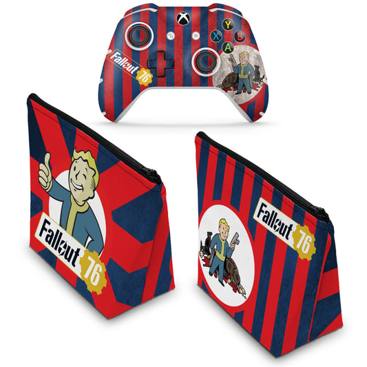 KIT Capa Case e Skin Anti-Rage Xbox One Slim X Controle - Fallout 76