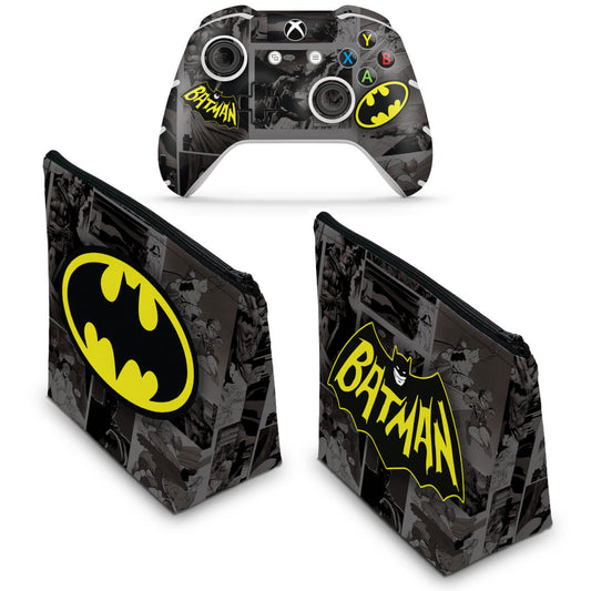 KIT Capa Case e Skin Anti-Rage Xbox One Slim X Controle - Batman Comics