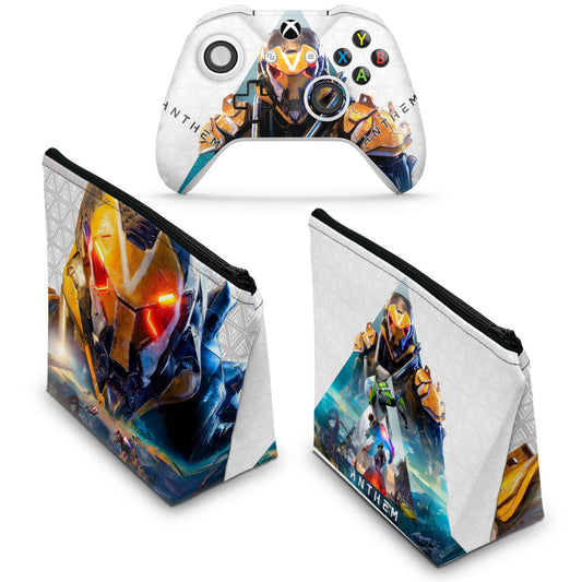 KIT Capa Case e Skin Anti-Rage Xbox One Slim X Controle - Anthem