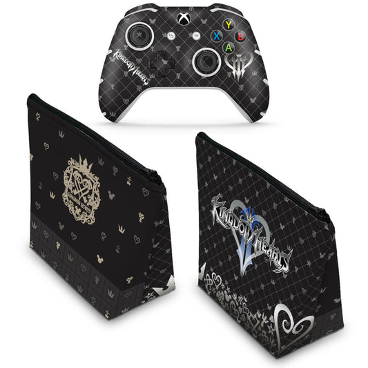 KIT Capa Case e Skin Anti-Rage Xbox One Slim X Controle - Kingdom Hearts 3 III